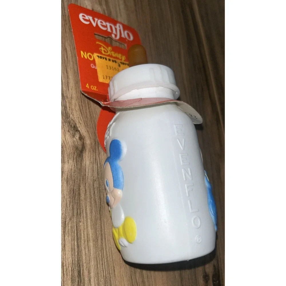Vintage 1984‎ Evenflo Plastic Baby Bottle Walt Disney Mickey Mouse, 4oz